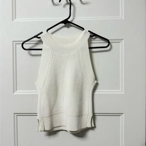 Aritzia Wilfred Halter Sweater Tank in white